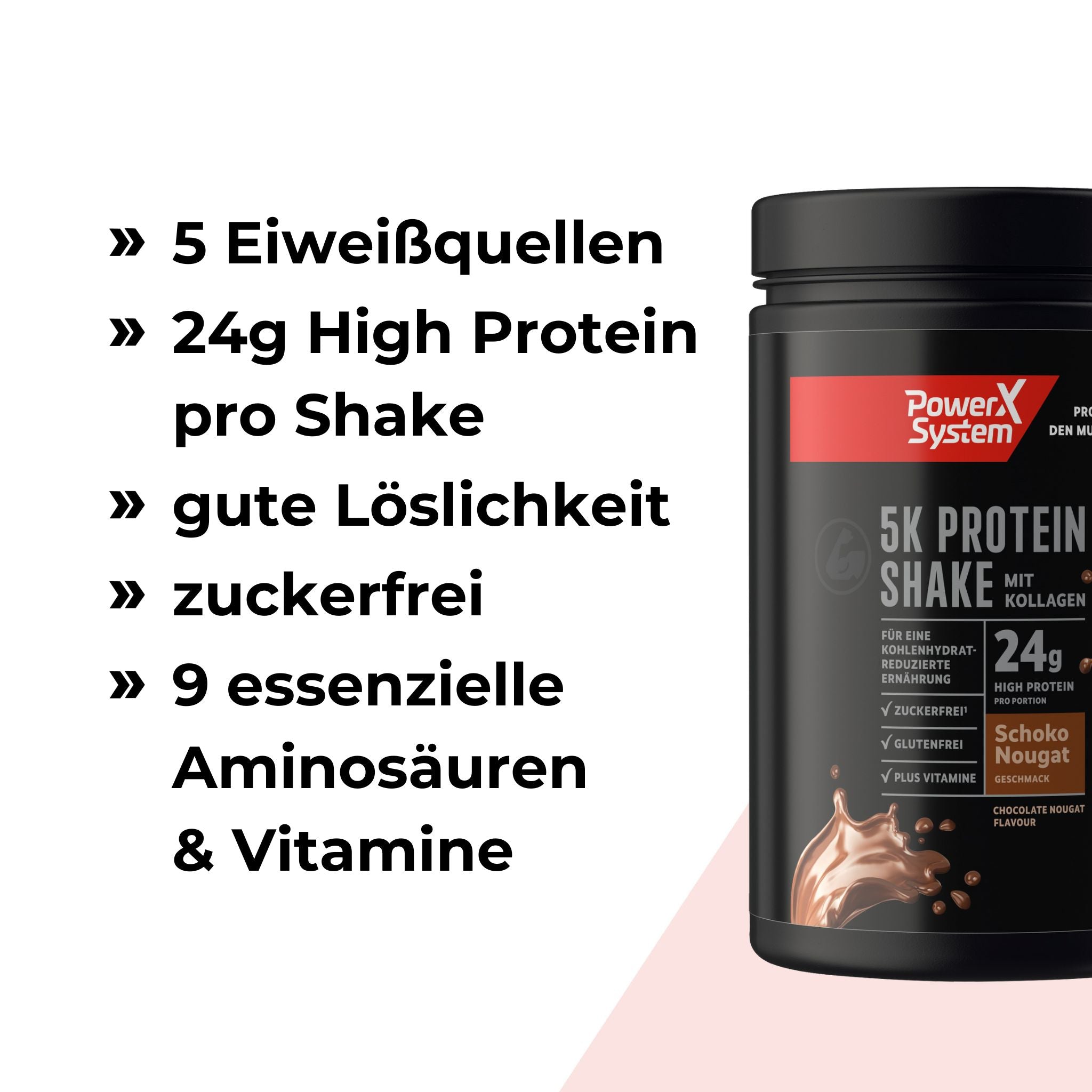 5K rotein mit 5 Eiwißquellen, 24g Protein pro Shake und zuckerfrei