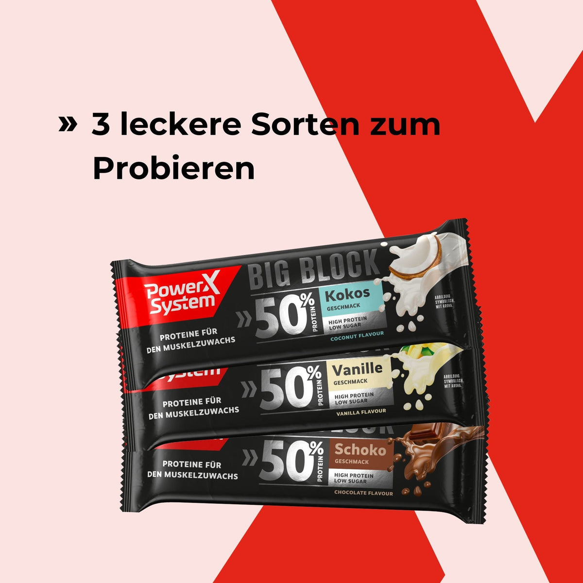 Big Block Mix Pack 3 Sorten Vanille, Kokos und Schoko