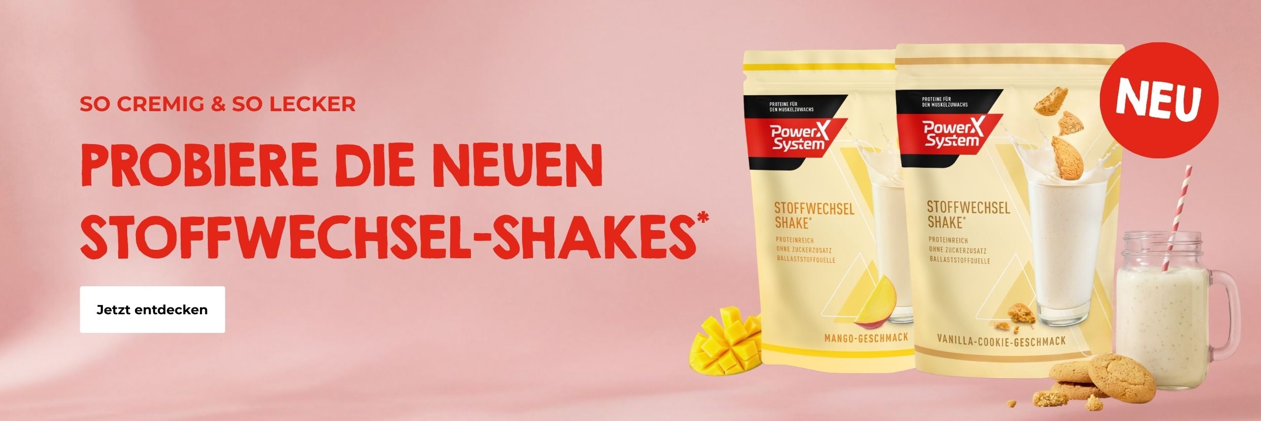 So cremig und so lecker.Probiere die neuen Stoffwechsel-Shakes.Beutel mit den beiden Sorten