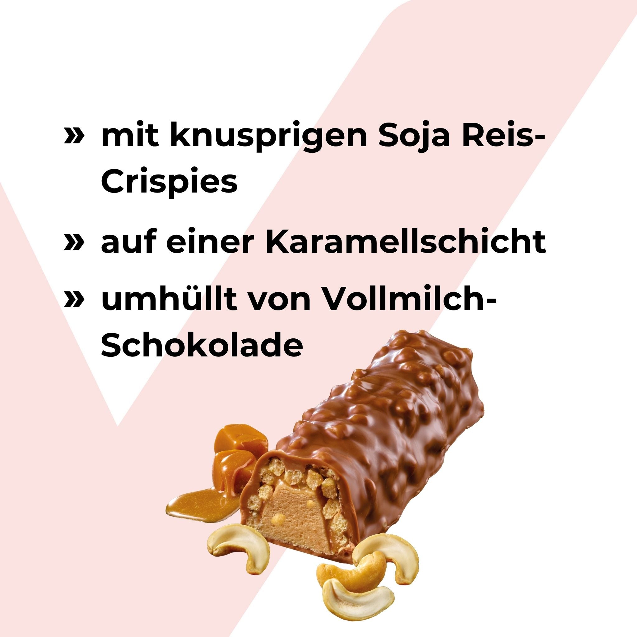 Crunchy Bar mit einer Karamellschicht