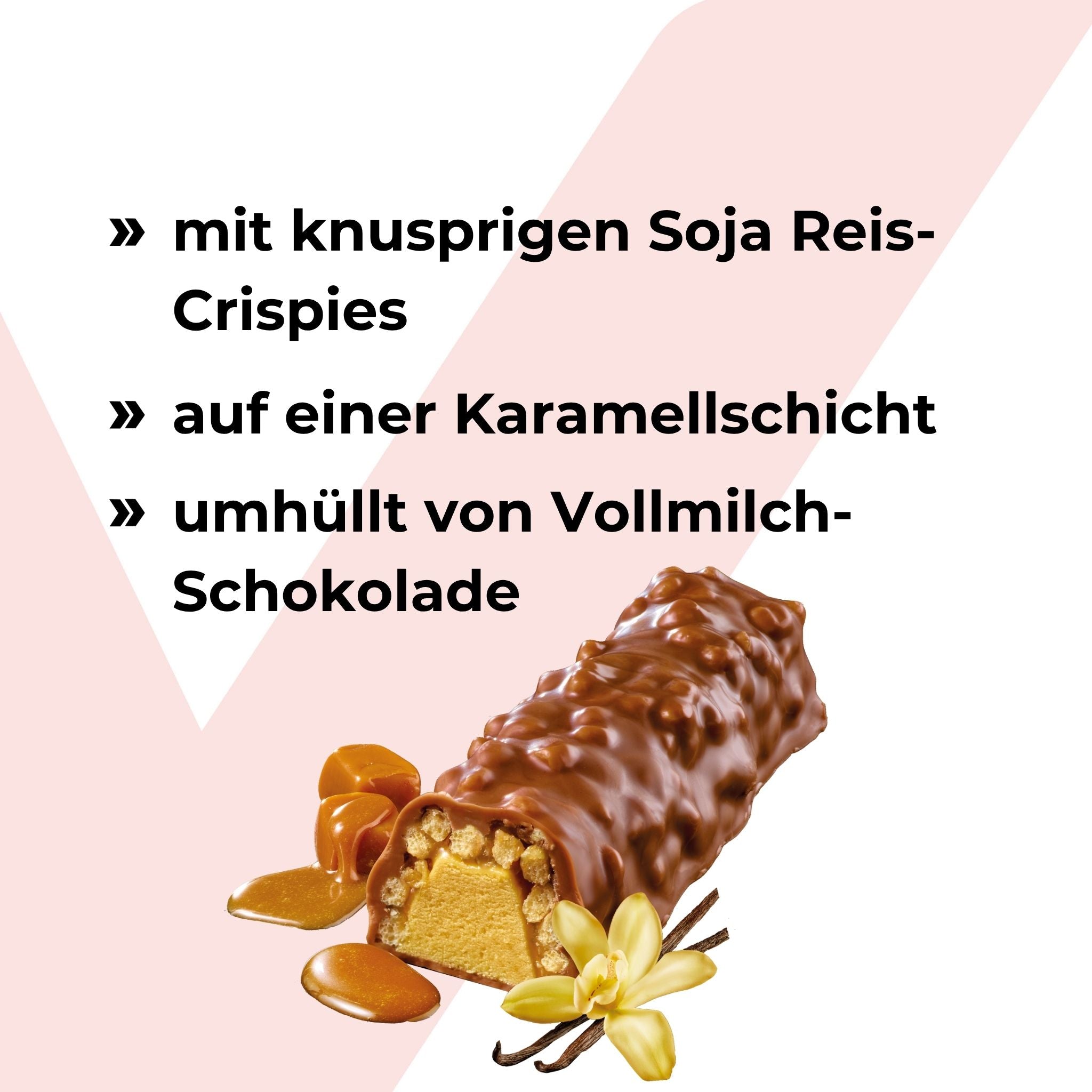Crunchy Bar mit einer Karamellschicht