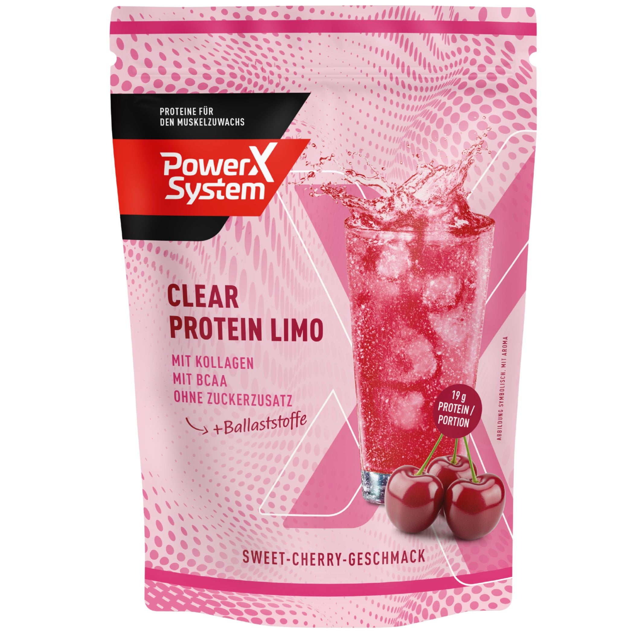 Foto Beutel Clear Protein Limo Kirsch