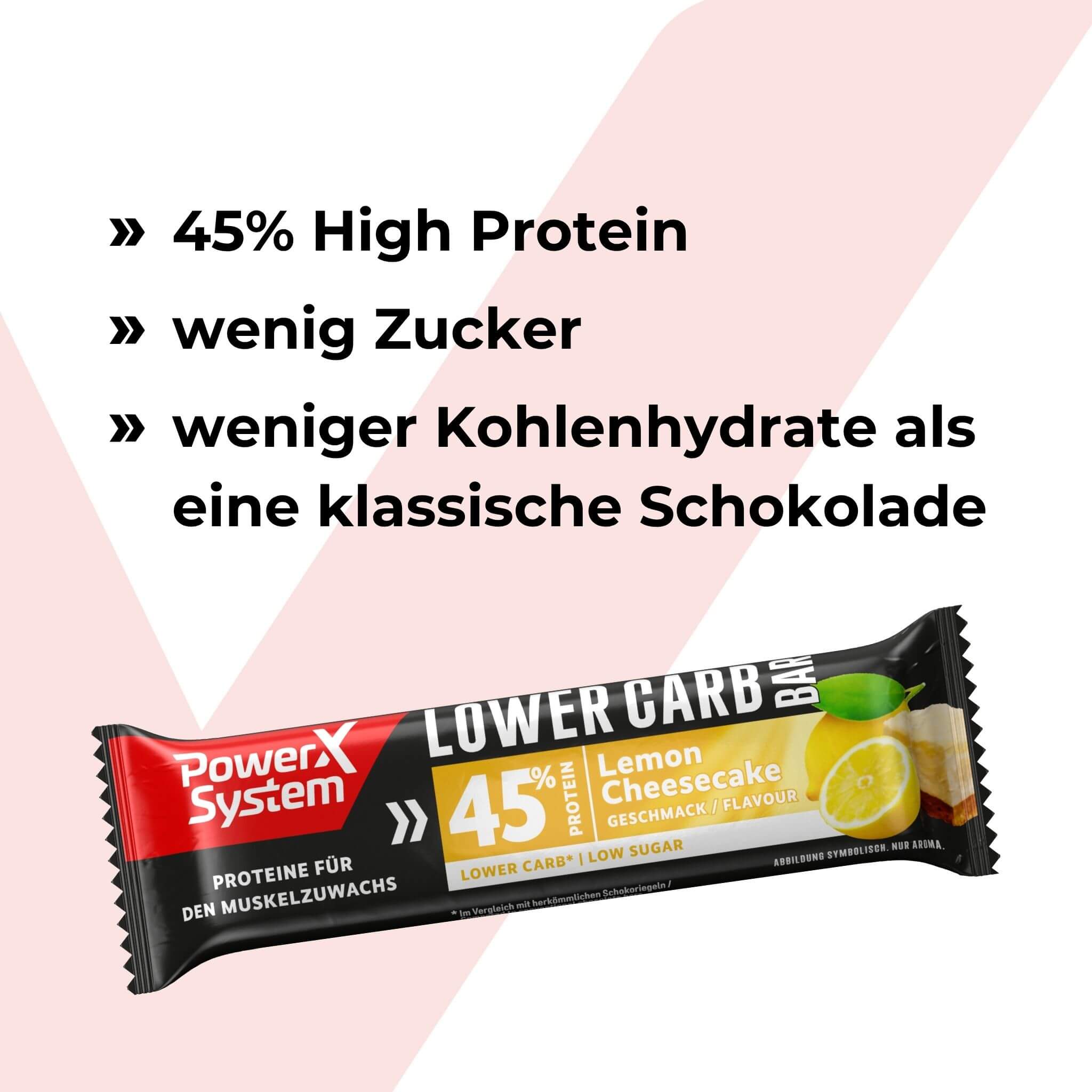 Lower Carb Proteinriegel mit 45% Protein, zuckerarm und weißer Schoko-Hülle
