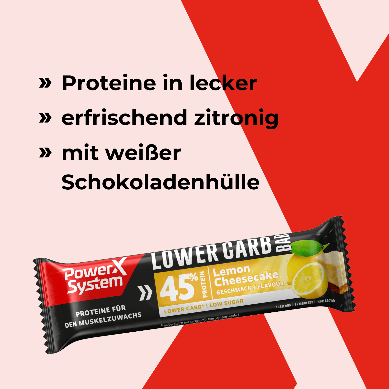 Lower Carb Proteinriegel, zitronig mit weißer Schokolade