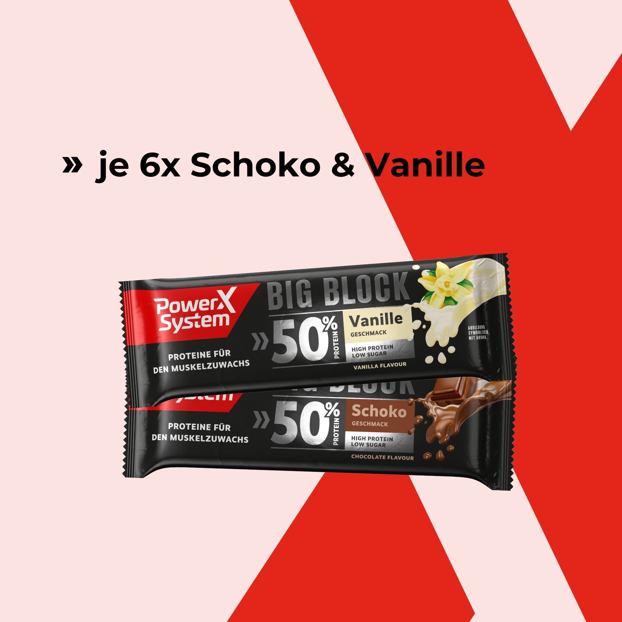 Je 6 mal Schoko und Vanille Riegel