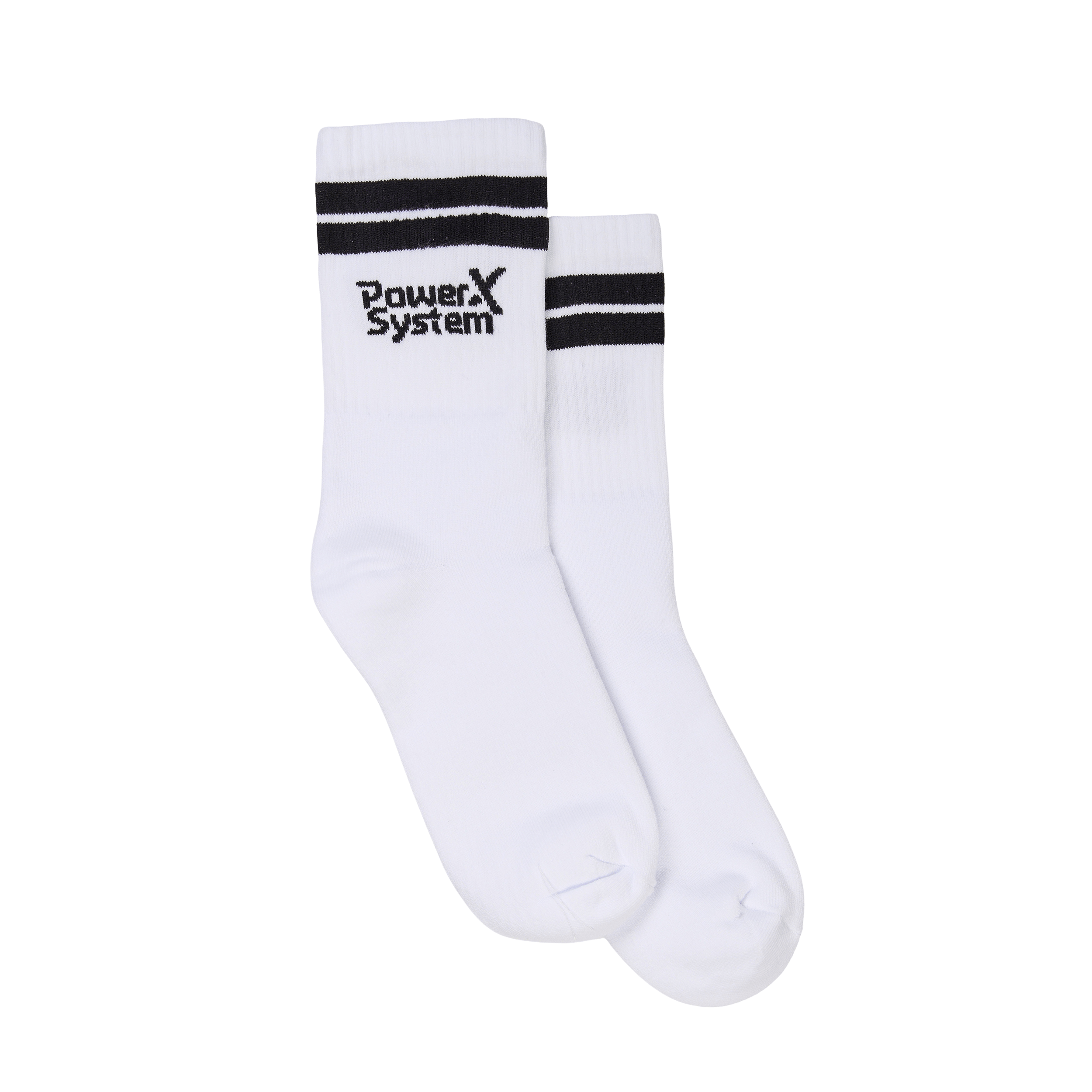 weiße Socken mit schwarzen Power System Logo