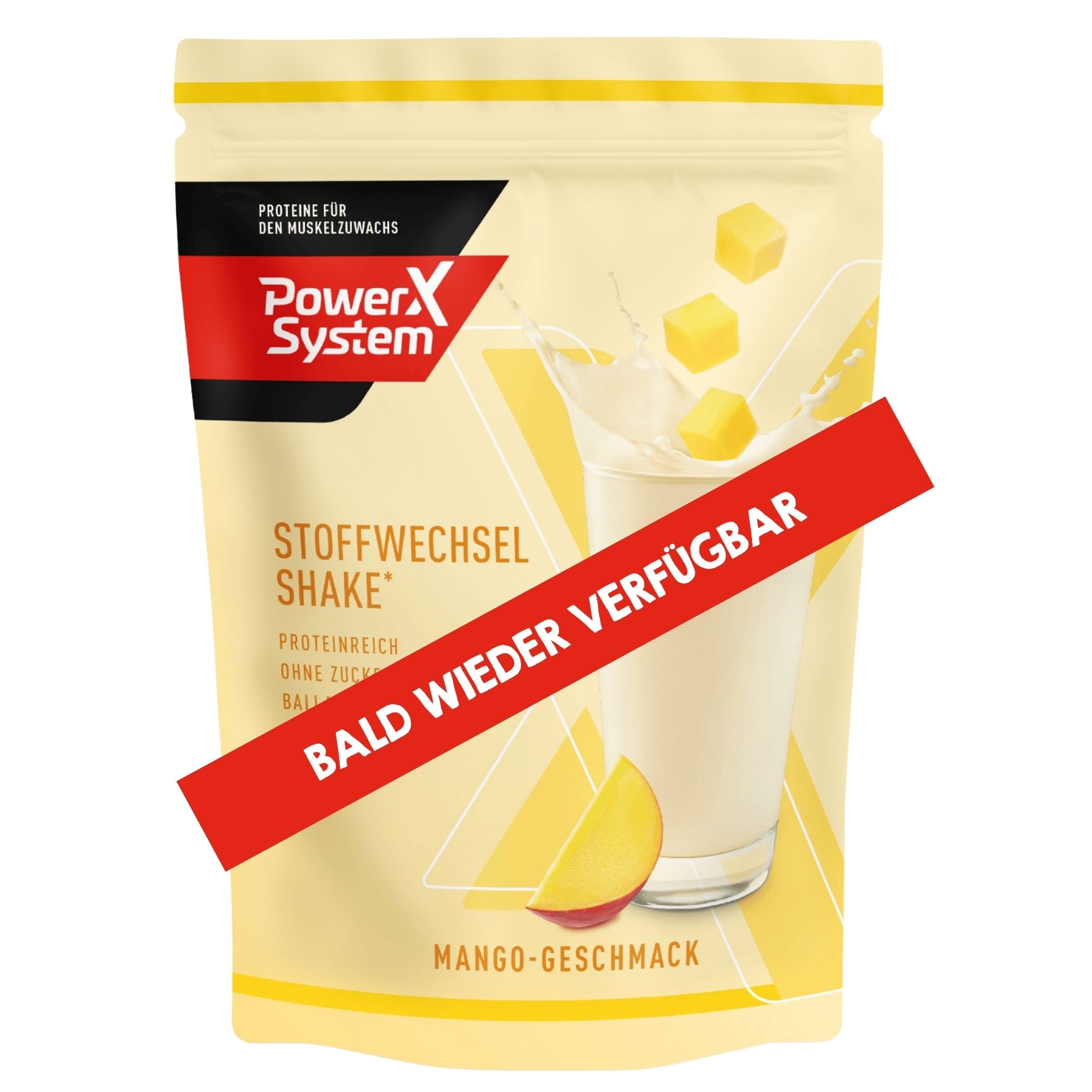 Stoffwechsel Shake Mango mit dem Hinweis: bald wieder verfügbar