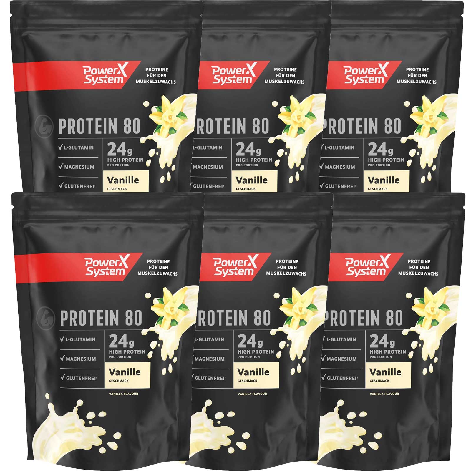6er Pack Protein 80 Vanille
